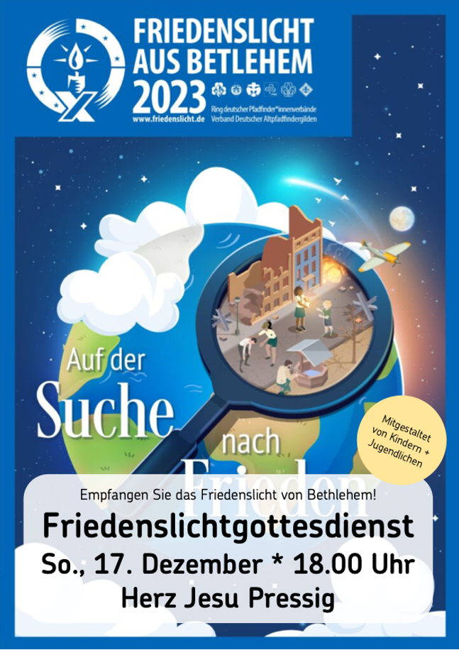 Friedenslichtgottesdienst mit dem Licht aus Bethlehem 2023 - Plakat